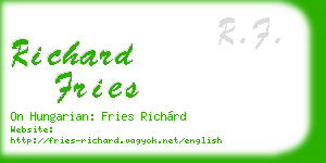 richard fries business card